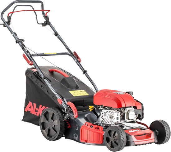 Benzine grasmaaier - Gazonmaaier duwmodel - Gazon onderhouden - 4-in-one functie - 46 cm maaibreedte - Rood