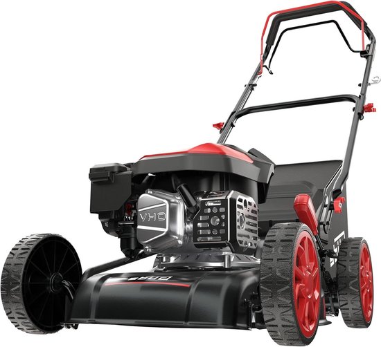 Benzine grasmaaier - Grastrimmer Mulcher - Gazon Onderhouden - Schakelbare Achterwielaandrijving - 41 cm Maaibreedte - Zwart