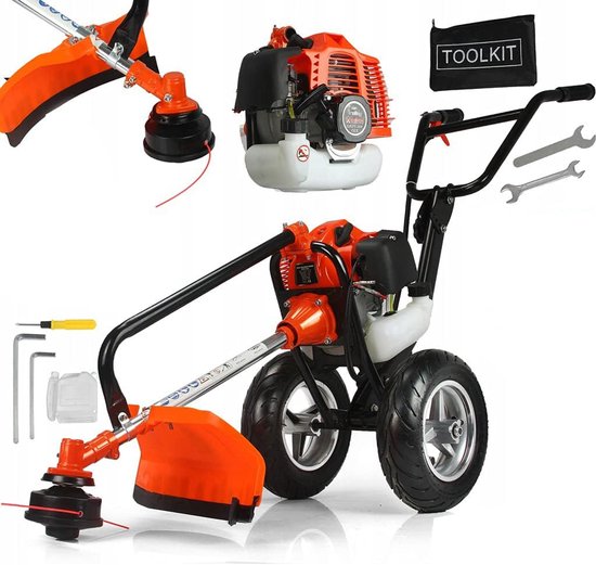 Benzine Grasmaaier - Motormaaier Grastrimmer - Gazon Onderhoud - Krachtige Verbrandingsmotor - 50 x 50 x 28 cm - Zwart