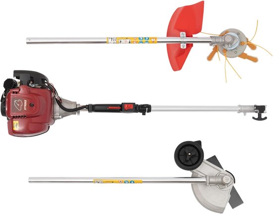 Benzine Grastrimmer - Bosmaaier - Landschapsonderhoud - 4-takt Motor - 175 cm Lengte - Rood Zilver van Merkloos	