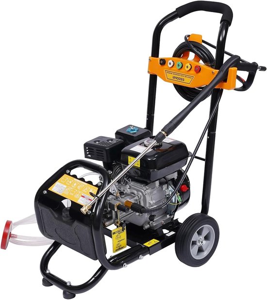 Benzine Hogedrukreiniger - Draagbare Reiniger - Krachtig Reinigen - 75 pk Motor - 170 Bar - Zwart