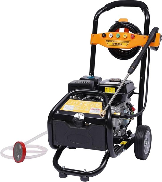 Benzine Hogedrukreiniger - Krachtige Reiniger - Buiten Schoonmaken - 7.5 PK Motor - 170 Bar - Zwart