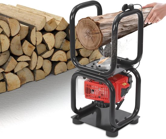 Benzine Houtsplitter - Houtklover - Hout Kloven - Krachtige 2-takt motor - 24 cm diameter - Zwart Rood