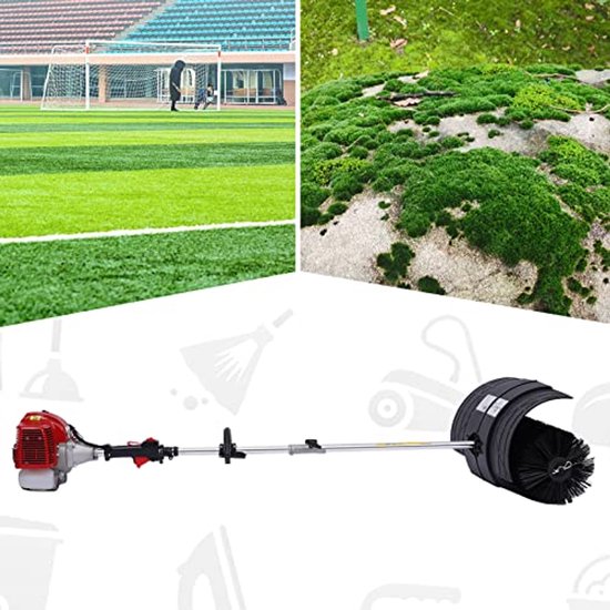 Benzine Motorbezem met Sneeuwschuiver 1700 W - Handveegmachine voor Opritten en Trottoirs van Elem Garden Technic