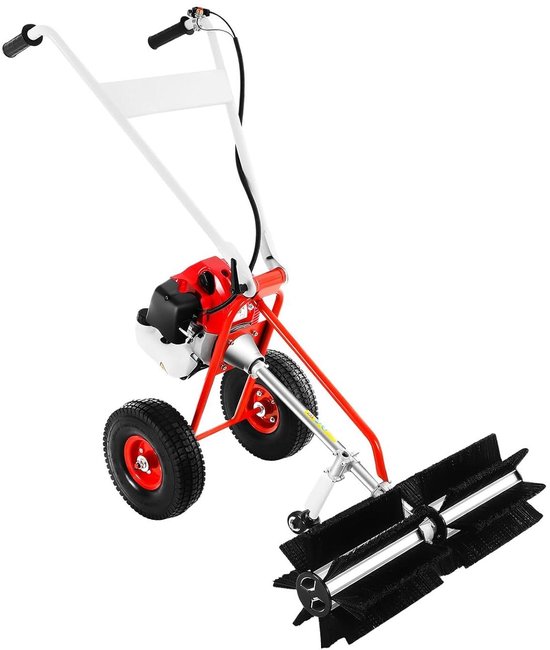 Benzine Veegmachine - Motorbezem - Buiten Reinigen - Krachtige Tweetaktmotor - 43cc - Zwart