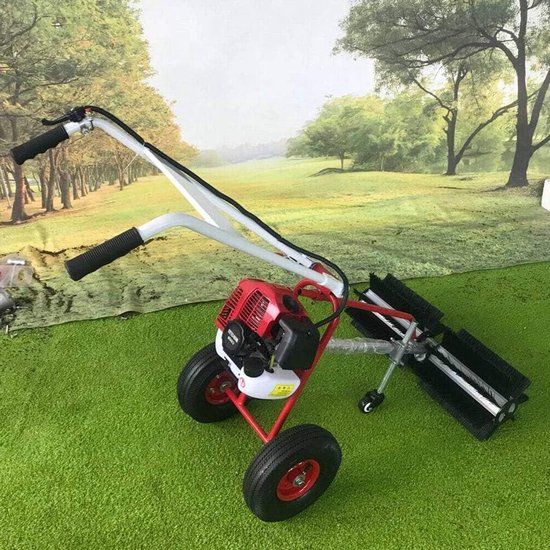 Benzine Veegmachine - Motorbezem - Oprit Reinigen - 60cm Veegrol - 43cc Motor - Zwart