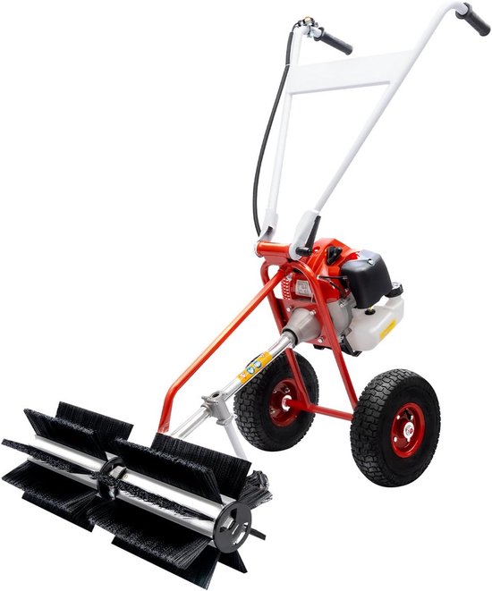 Benzine Veegmachine - Motorbezem Sneeuwruimer - Opritten Reinigen - Krachtige 2-takt Motor - 43cc - Zwart