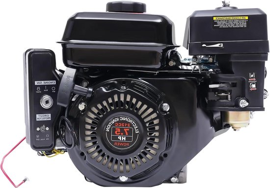Benzinemotor 4-Takt - Motorblok Motor - Apparaten Aandrijven - Elektrische Start - 210cc - Zwart