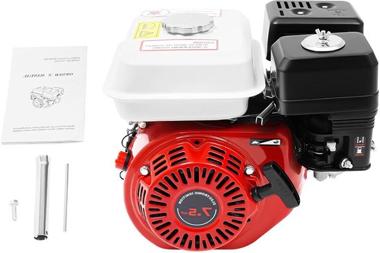 Benzinemotor 4-takt - Motorblok Motor - Machines Aandrijven - Robuust Gietijzeren Frame - 75 pk - Rood
