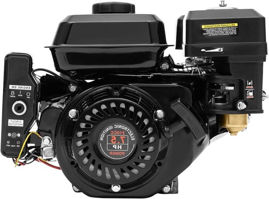 Benzinemotor - Kartmotor Aandrijfmotor - Apparaten Aandrijven - Elektrische Start - 75 pk 212 cc - Zwart