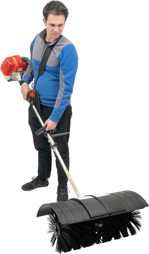Benzinemotor Veegbezem - Motorbezem Sneeuwruimer - Terras Reinigen - 60cm Werkbreedte - 10 kg - Zwart