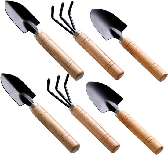 BESPORTBLE Mini Tuingereedschapset 6 Stuks Hark Spade Schop voor Tuinbeplanting