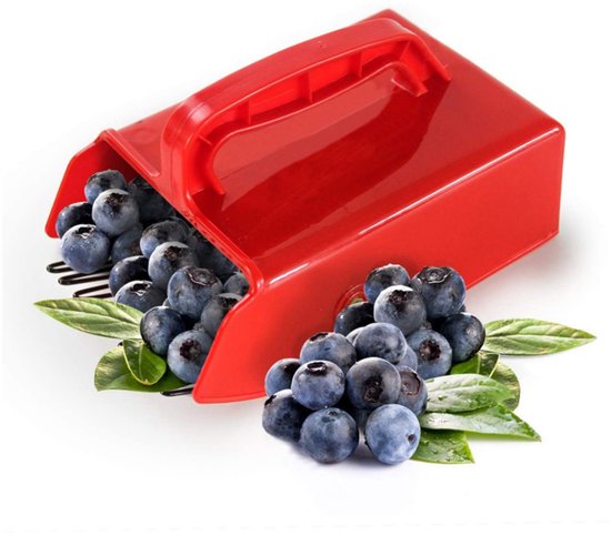 Bessenplukker - Bessenkam - Kunststofkam - Blauwe bessenkam - Fruitplukker - geschikt voor blauwe bessen en veenbessen - 22x 14 x 7,5 cm - Rood van Merkloos	