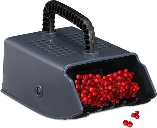 bessenplukker - kunststof - voor aalbessen en bosbessen - bessenkam - grijs/zwart van Merkloos	