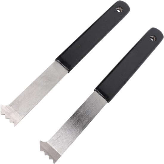 Bestratingstrekker 2-delig - Tuin gereedschap - Bestrating herstellen - Met voegschraper - 22.6 cm - Zilver