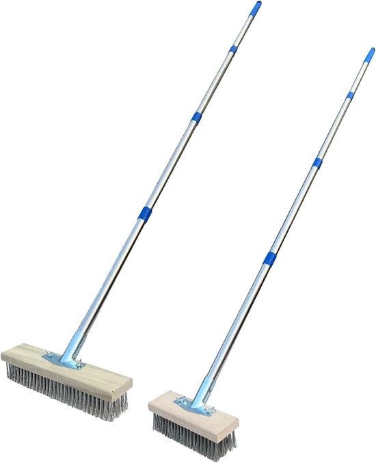 Beton Schrobbezem - Terras Bezem - Onkruid Verwijderen - Stijve Borstelharen - 155 x 150 cm van Merkloos	