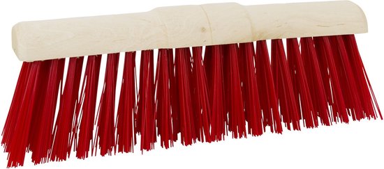 Betra bezemkop - buitenbezem - rood - FSC hout/kunstvezel - 45 cm van Betra