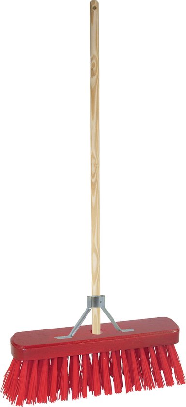 Betra Buitenbezem - FSC hout - kunstvezel - rood - hard - 30 x 120 cm van Betra