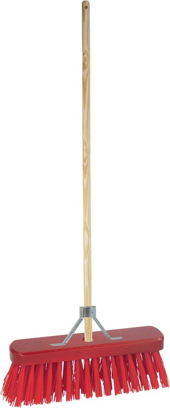 Betra Buitenbezem - FSC hout - kunstvezel - rood - hard - 30 x 140 cm van Betra