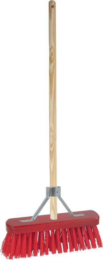 Betra Buitenbezem - FSC hout - kunstvezel - rood - hard - 30 x 150 cm van Betra