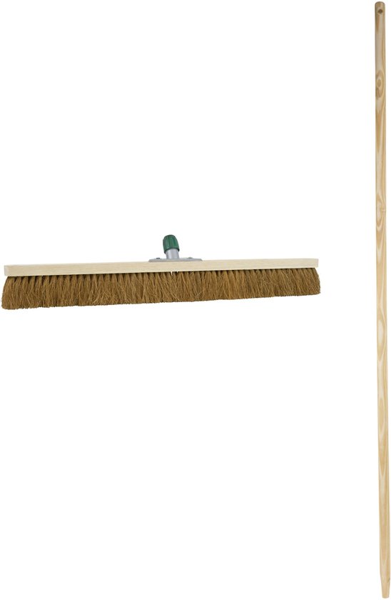 Betra Magazijnbezem - extra breed 100 cm - Binnenbezem - FSC hout - zachte kokos haren - steel 130 cm van Merkloos	
