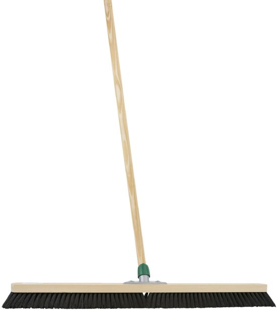 Betra Magazijnbezem - extra breed 100 cm - Binnenbezem - FSC hout - zachte paardenhaar kop - steel 130 cm van Merkloos	