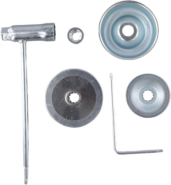 Bevestigingsset Grastrimmer - Reserveonderdelen Set - Onderhoud Tuin - Metalen Kwaliteit - 6 Delig - Zwart Zilver