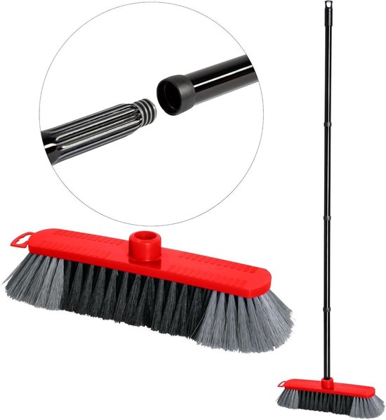 Bezem 30 cm fijne kunstborstel - rode zaal - steeksteel - stabiele zaalbezem - 22 mm bezemstelen - spinnenwebbezem - Magic Broom van Magic Broom