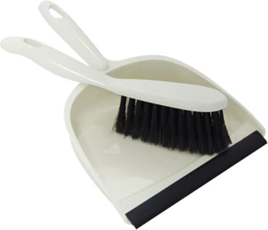 Bezem Cleaning Tool Kit - Mini Hand Bezem en Stofpan Set voor Huisdierhaar - Thuis Plank Keuken Kantoor Bureau - Tafelblad Vloer en Bank - Wit van Lonbet