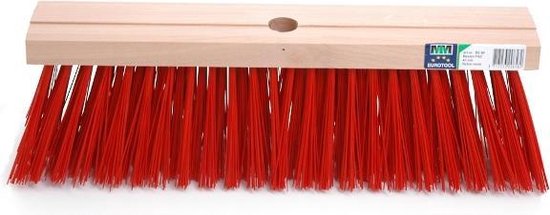 Bezem FSC 41 cm, kunstvezel rood van Vero Plus