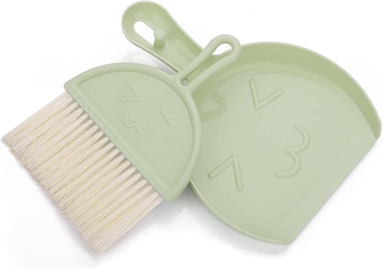 Bezem-Mini stofpan en borstelset- kleine bezem en stofpan reinigingsset- draagbare tafelborstelset eettafel- kruimelveger- reinigingsgereedschap met zachte haren- veegmachine- stofpan voor kantoor van Merkloos	