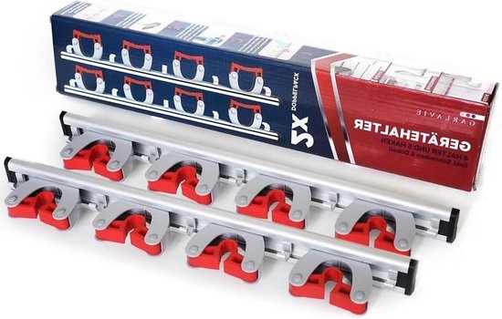 Bezem Mop en Bezemhouder Wandmontage - Bezemhouder Borstelhouder - Tuingereedschaprek Bijkeuken - Opbergoplossingen voor Mophouder . van Raytix