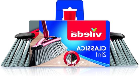 Bezem Reservekop Classica 2-in-1 Kamerbezem - Stof en Haar - Grijs van Benson