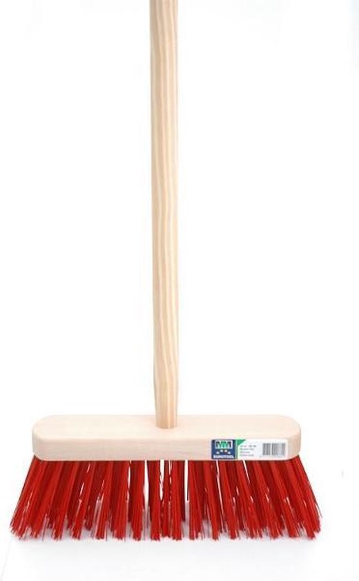 Bezem rood 29 cm inclusief steel 140 cm van Gamma