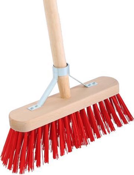 Bezem roodharig 35 cm. inclusief steel 140 cm. van RUBBERFOAM