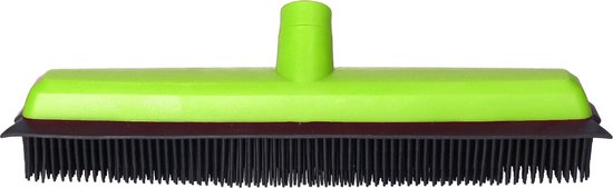 Bezem - rubber - lime - bezemkop - kappers bezem - schroefdraad - wisser lip - 35 cm - Schoonmaakartikelen / Rubberen bezems van De Vero.