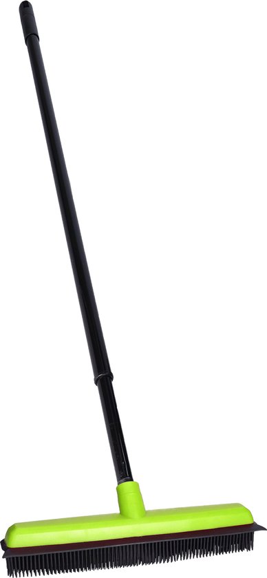 Bezem / trekker - rubber - telescoopsteel - kappers bezem - wisser lip - 130 cm - Schoonmaakartikelen van Sorbo