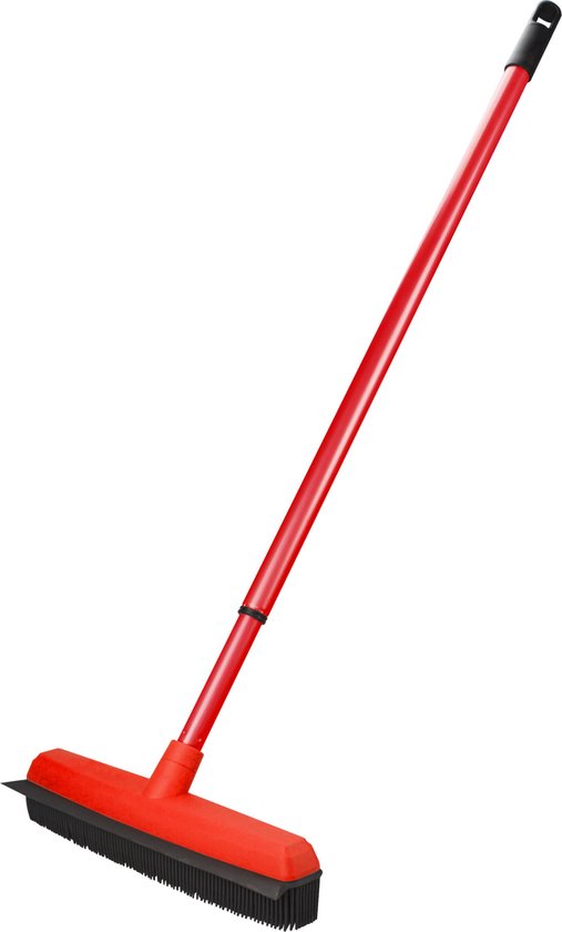 Bezem / trekker - rubber - telescoopsteel - kappers bezem - wisser lip - 135 cm - Schoonmaakartikelen / Rubberen bezems van SimplyBestThings