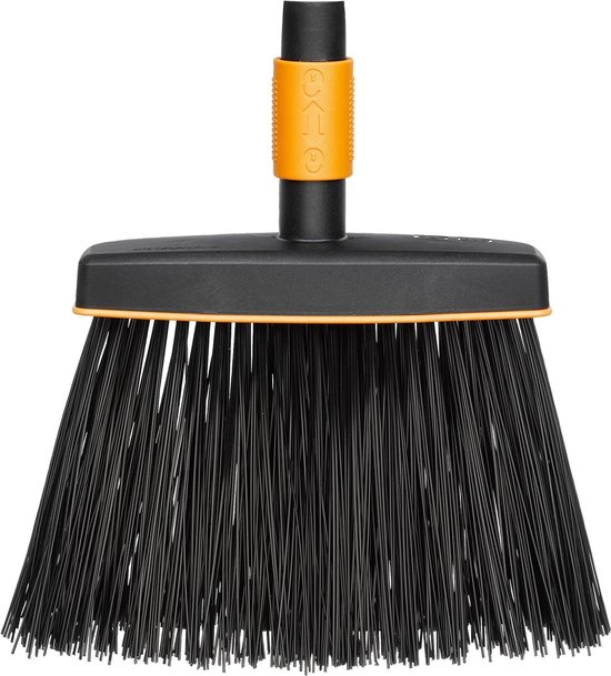 Bezem zonder steel - 26 cm breedte - kunststof zwart/oranje - QuikFit 1001415