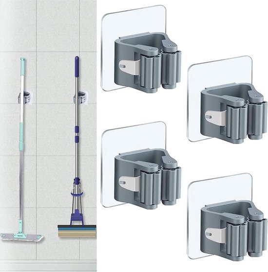 Bezemhouder - Gereedschapshouder - Bezem ophangsysteem - 4 stuks - Ophangsysteem - Hanger Achter de Deuren - Op Muren - Organisator Haak - Badkamer Accwssoires - Zelfklevend Tape - Gereedschapshouder Merk: Merkloos 2,0/5 Bekijk 1 review van Merkloos	