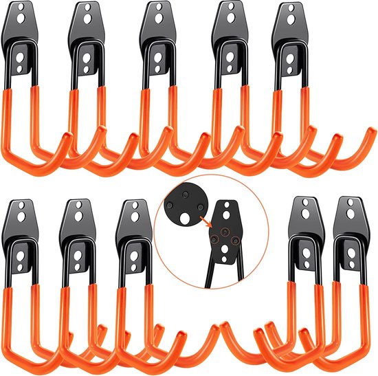 Bezemhouder Wand / Bezemhouder - Gereedschap houder - Bezem ophangsysteem Multi Wand Houder - Hanging system garden tools - 10pcs van Dhondt Art Design