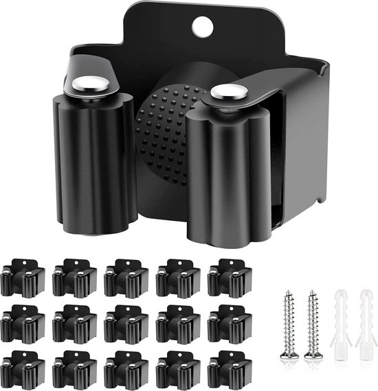 Bezemhouder Wand / Bezemhouder - Gereedschap houder - Bezem ophangsysteem Multi Wand Houder - Hanging system garden tools - 15pcs van Merkloos	