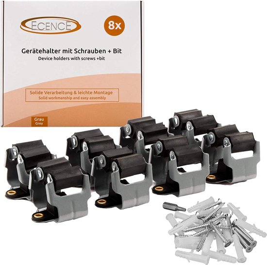 Bezemhouder Wand / Bezemhouder - Gereedschap houder - Bezem ophangsysteem Multi Wand Houder - Hanging system garden tools - 8 pcs van Wiesbaden