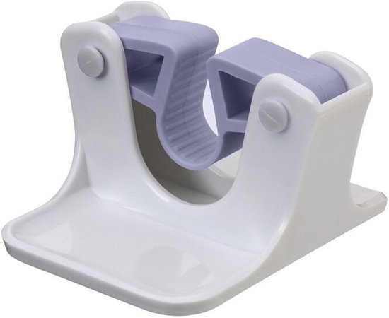 Bezemhouder, zelfklevende bezemhouder, superslide, multifunctionele grip, duurzame grip voor thuis, badkamer, keuken, tuin, garage (4 stuks wit) van Merkloos	