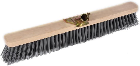 Bezemkop - Vegen - Grote Oppervlakken Reinigen - Robuust Ontwerp - 60 cm - Grijs Beige