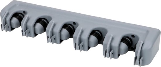 Bezemopbergsysteem - Bezemhouder Voor 5 Bezems- Ophangsysteem Bezem - Ophangsysteem Tuingereedschap - Grijs van Capplex