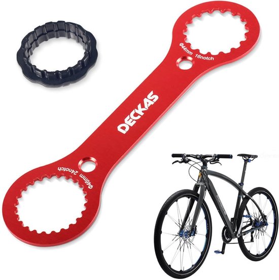 Bicycle Inner Bearing Wrench - Crankshaft Tool - Centerlock Tools - Brake Disc - Central Lock Tool - Crankshaft Remover voor Fietsonderhoud - Rood