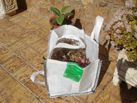 Big Bag - Afvalzak Tuinzak - Afval Beheer - Met Loss Handle - 45x45x45 cm - Wit