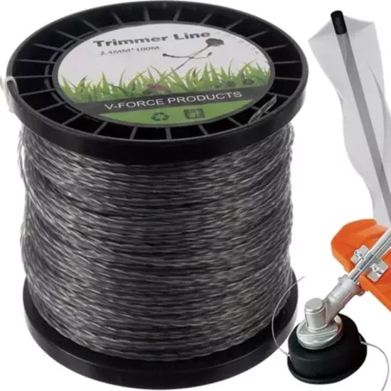 Bigstren Maaidraad 2.4 mm x 100 meter - Duurzaam en Krachtig voor Alle Bosmaaiers van Bigstren