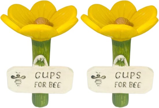 Bijendrinkstation 2 Bloemvormige Drinkbakjes voor Bijen Kleurrijk Hexapod Drinkbakje voor in de Tuin Gazon en Terras van Merkloos	